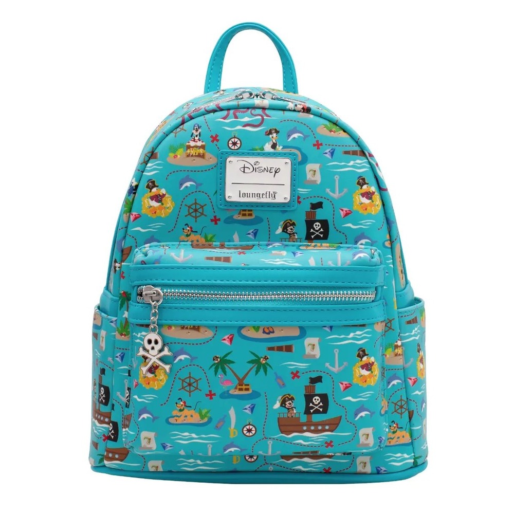 LOUNGEFLY Disney Pirate Mickey and Friends AOP Mini‎ Backpack NWT